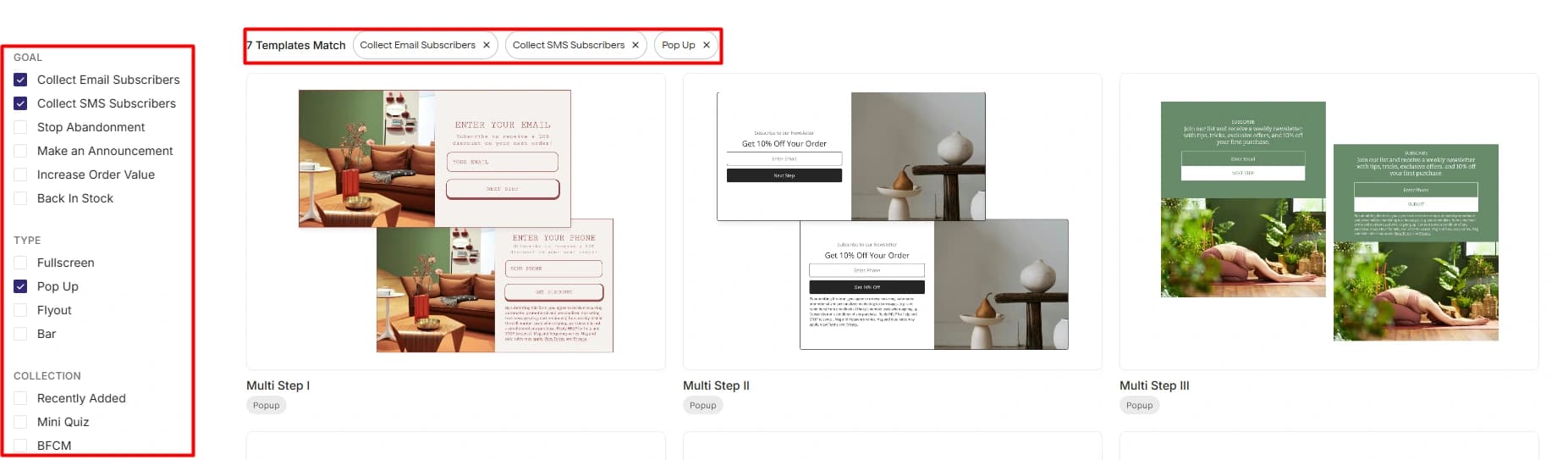 Privy display template library